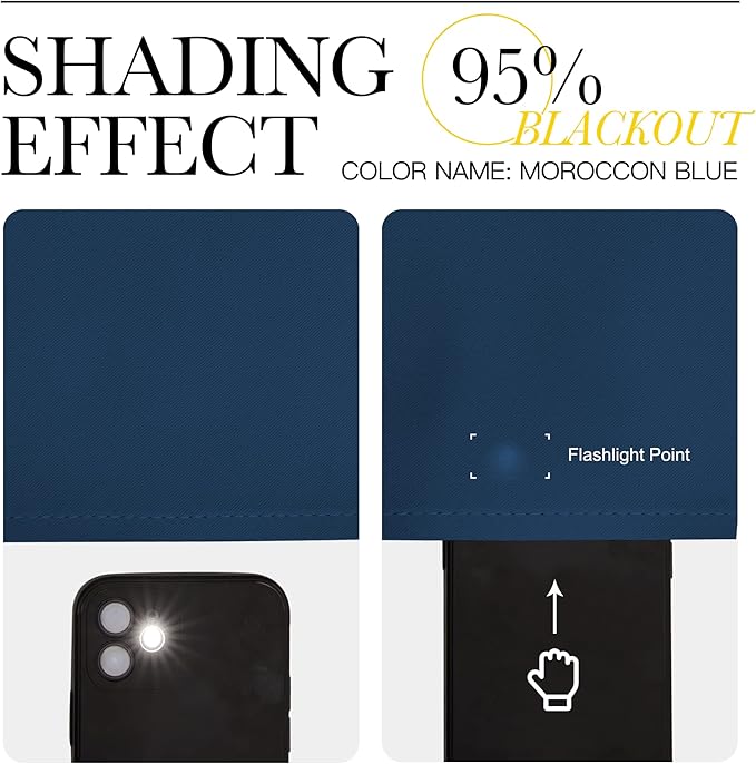 NICETOWN Moroccan Blue Blackout Curtains 102" Long - Image 5