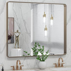 LOAAO 40”X32” Bronze Bathroom Mirrors - Image 8