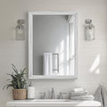 White Grey Wood Effect Framed Wall Mirror, 22x30 Rectangle Mirror, by Ultrue