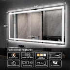 Big Bathroom Mirror, 84x40 Inch Gradient Front and Backlit Lighted Mirror - Image 2