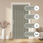 AJAZZ 100% Blackout Accordion Door Magnetic Door Curtain Folding Closet Doors - Image 9