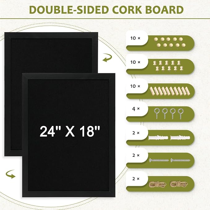 Double-Sided Black Cork Board - Image 3