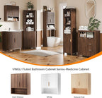 VINGLI Bathroom Wall Cabinet, Walnut Fluted Medicine Cabinet - Image 6