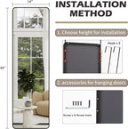 Full Length Door Mirror 14x48, Metal Frame - Image 7