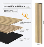 Olanglab Wood Slat Wall Panels 4 Pack, Wooden Acoustic Wall Panels, 94.5"x12.6" - Image 4