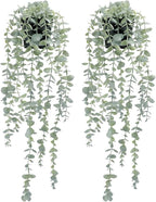 COCOBOO 2 Pcs Artificial Eucalyptus Plants Shelf Hanging Fake Plant in Pot by COCOBOO