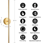 KARTOOSH Battery Operated Wall Sconces Set of Two, - Image 5