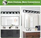 360° Rotate LED Bathroom Vanity Light Fixtures, 2500LM Acrylic Matte Black - Image 6