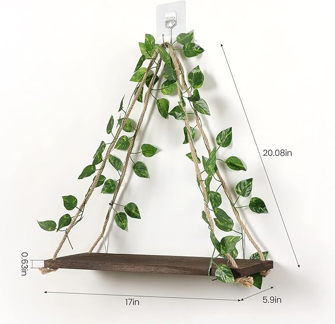 JOPSTDI Floating Shelves for Wall, Plant Wall Decor, Hanging Shelf, Cottage - Image 3