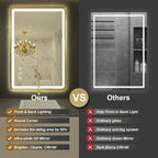 24''x36'' Gold Framed LED Bathroom Mirror - Image 3