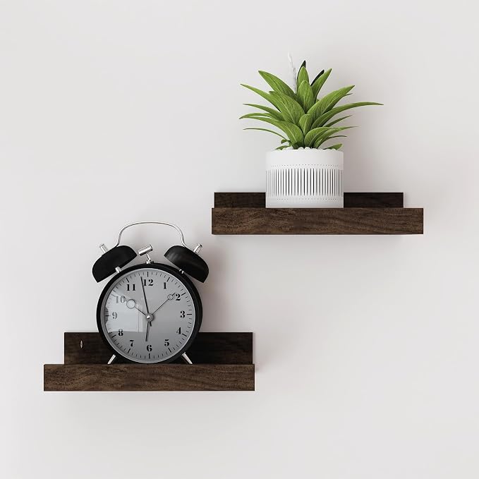 Small Floating Shelves for Wall Decor, Wall Mounted Wood Shelf for Bedroom by Unknown