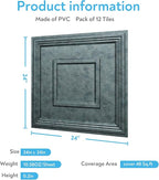 STICKGOO Glue Up Ceiling Tiles, 24x24 Inch PVC Decorative Drop Ceiling Tile - Image 4