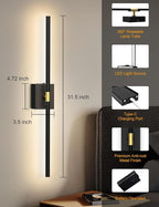 Battery Operated Wall Sconces Set of 2: 10000mAh Rechargeable Wall Lights - Image 5