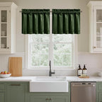 NICETOWN Velvet Cafe Windows Valance, Olive Green Window Treatment - Image 6