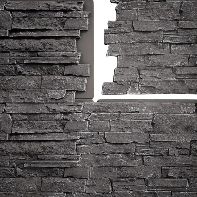 EverStone Acadia Ledge Faux Stone Panel, Graphite Color - Image 9