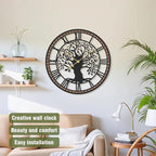 Micasso Wall Clocks Battery Operated: 18Inch Farmhouse Tree of Life Metal - Image 2