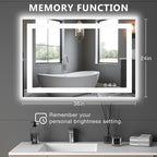 DUMOS 24.1"x36.1" LED Bathroom Mirror, Smart Anti-Fog Bathroom Vanity Mirror - Image 2