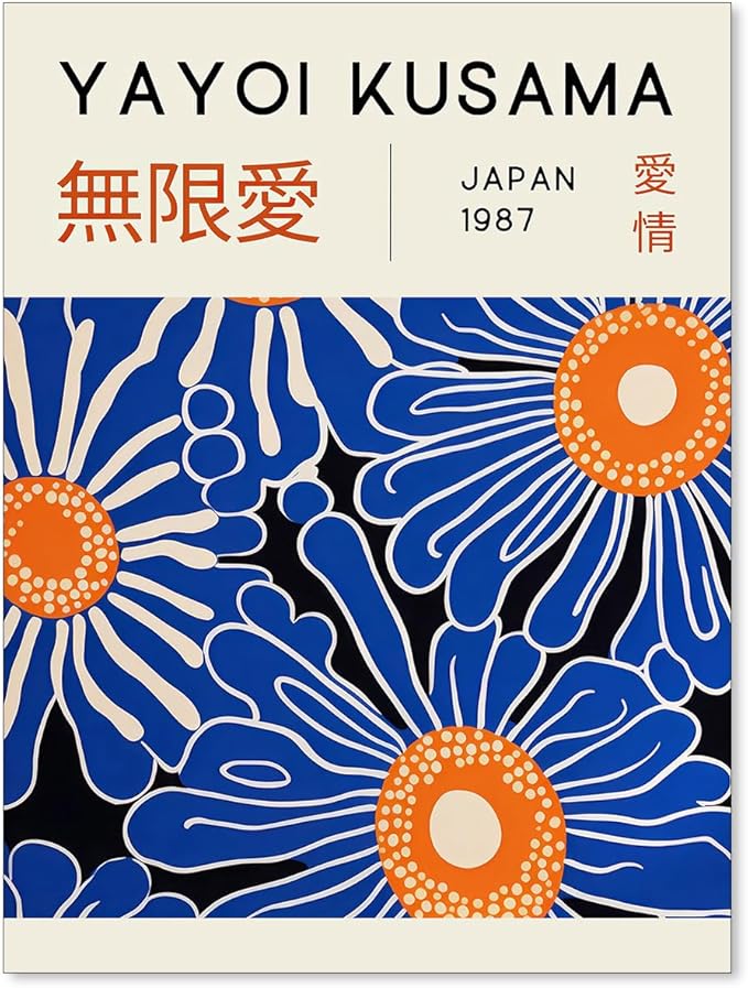 Yayoi Kusama Print Vintage Japanese Wall Art Abstract Yayoi Kusama Poster by Unknown