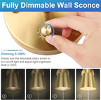 VATONI Dimmable Wall Sconce, Plug in Wall Sconce Adjustable Angle Wall Lights - Image 2