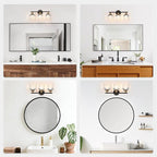 TALOYA Bathroom Vanity Light Fixtures, 3-Light Modern Black and Gold Wall - Image 9