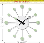 Infinity Instruments Orb Spoke Starburst Wall Clock, Mint Green - Image 7