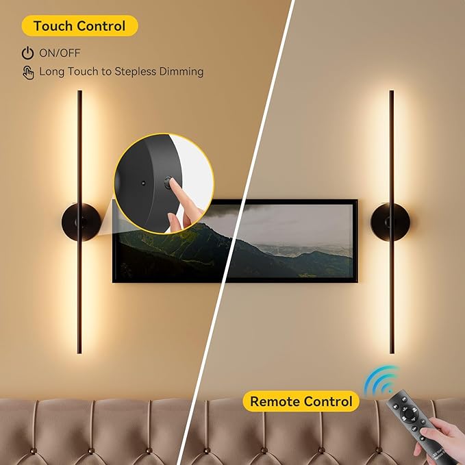 Ouyulong Battery Operated Wall Sconces Set of 2, 8000mAh Wireless Rechargeable - Image 6