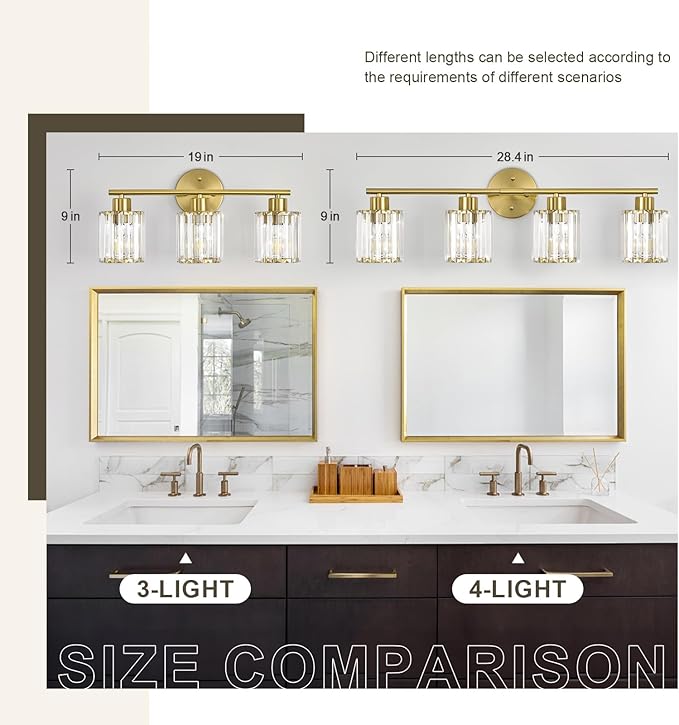 Crystal Bathroom Light Fixtures, Bathroom Lighting Fixtures Over Mirror - Image 3