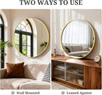Round Wall Mirror 30 Inch Gold Vanity Mirror - Image 4