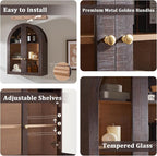 Bathroom Arched Wall Cabinet Over The Toilet Storage Cabinet, 23.5×31.4 Inch - Image 5