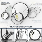 Wall Mirror Decorative, Print Round Decorative Mirrors, Large Decor Metal Wall - Image 3
