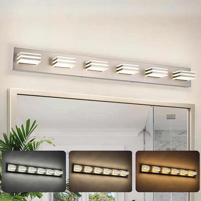 LED Wall Brushed Nickel Vanity Lights by BrightUpHomeWithLight