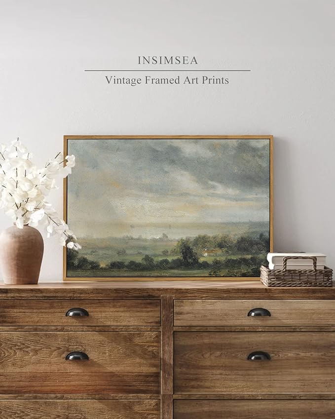 InSimSea Framed Canvas Wall Art Vintage Decor, Room Decor Vintage Landscape - Image 2