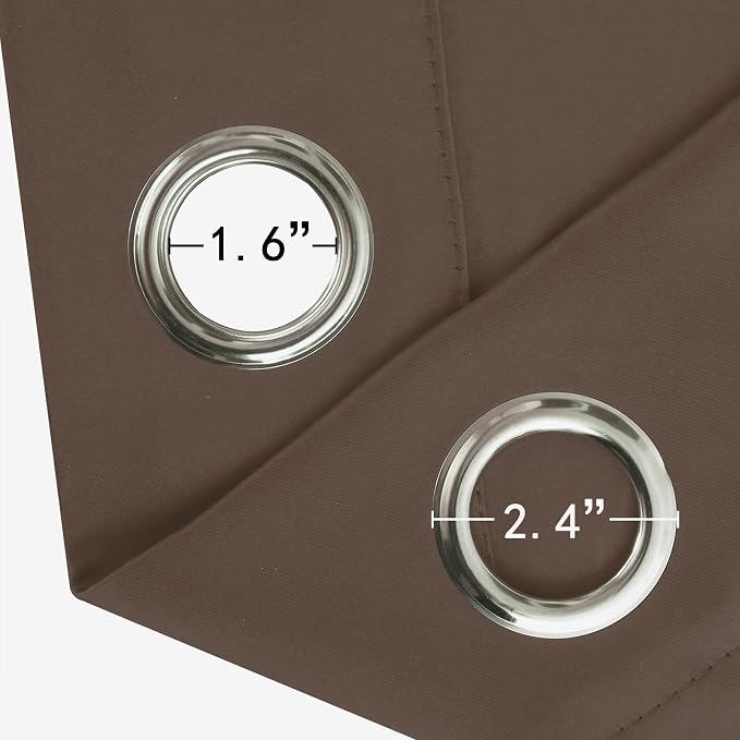 LEMOMO Blackout Curtains 66 x 54 Inch Long Chocolate Curtains Set of 2 Panels - Image 5