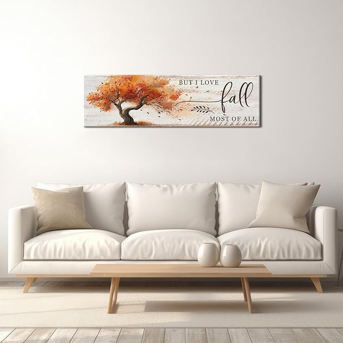 Fall Wall Art Autumn Tree Landscape Wall Decor Vintage Rustic Fall Picture - Image 4