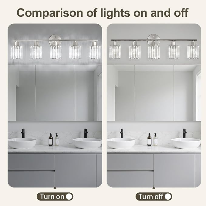 Crystal Bathroom Light Fixtures, Bathroom Lighting Fixtures Over Mirror - Image 7