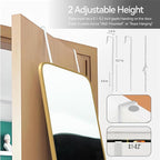 SCWF-GZ 47x14 Mirror Rectangle Full Body Length Door Hanging Wall Mounted - Image 5