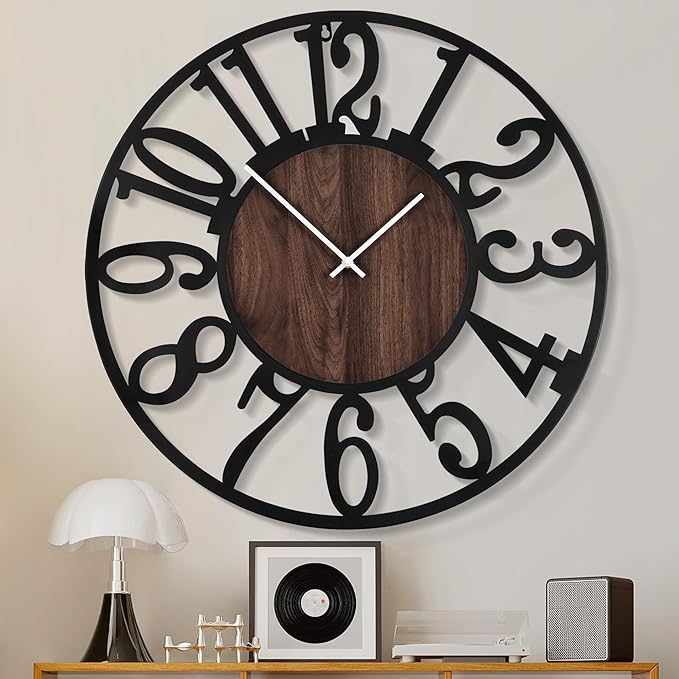 1st owned Wall Clock for Living Room -13" Silent Non Ticking, Battery Operated by Wallclockdecor