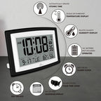 WallarGe Atomic Clock with Indoor Temperature and Humidity, 12.5 Inch - Image 6