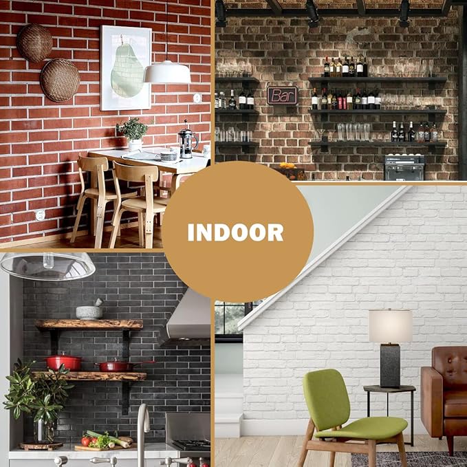 Old Town White Faux Brick Wall Tiles, 2 Pieces 3D Thin Brick Veneers - Image 4
