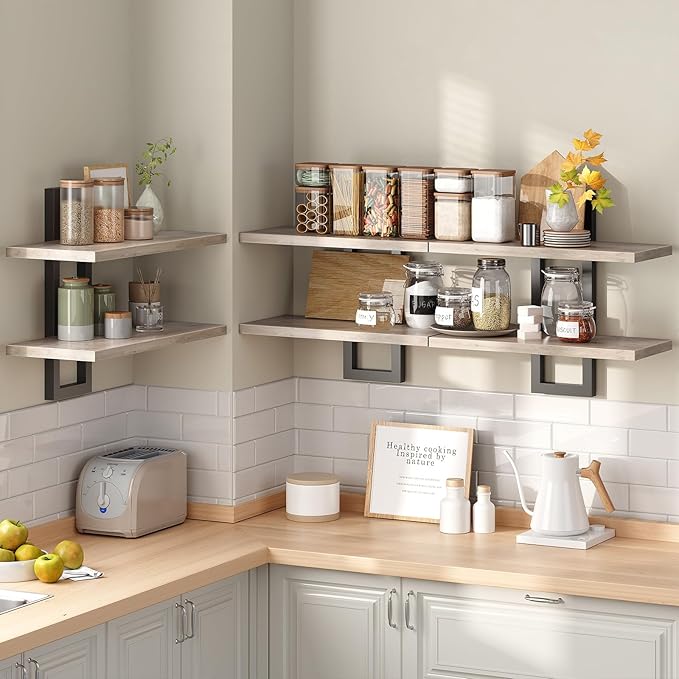 HOOBRO Floating Shelves, 15 Inch Wall Shelf Set of 3, Wall Mounted Storage - Image 3