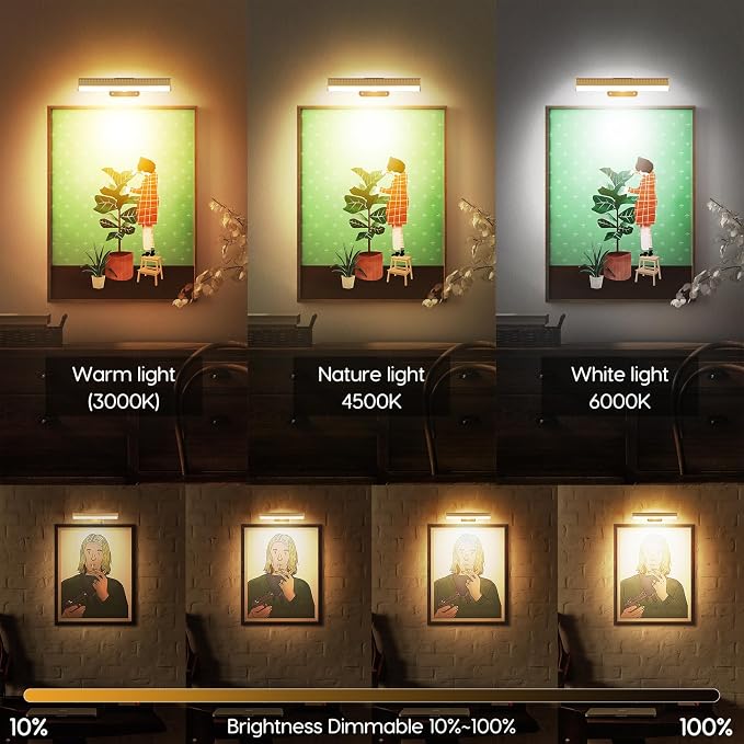 2Pcs Picture Light for Wall Dimmable, Remote Painting Light - Image 2