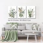 Bwodke Botanical Wall Art Plant Floral Watercolor Canvas Prints Set of 3 Framed - Image 3