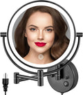 ALHAKIN 9" Wall Mounted Lighted Makeup Mirror, Large Double Sided 1X/10X by ALHAKIN