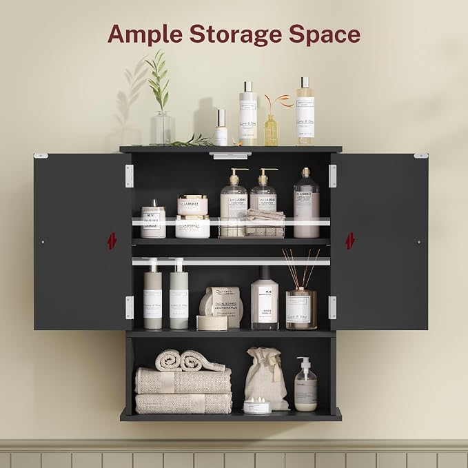 TEENFON Bathroom Wall Cabinet, Over The Toilet Space Saver Storage Cabinet - Image 5