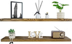 BGMG Wood Floating Shelves for Wall 42 inch Set of 2, Dark Walnut Floating by BGMG