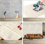 5-Pack 3D Faux Stone Wall Panels, PU Cement-Texture Wainscoting Panels - Image 7