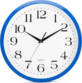 Bernhard Products Blue Wall Clock Silent Non-Ticking 12 Inch Quality Quartz by BernhardProducts