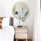Reflinto 30 Inch Rustic Farmhouse Wooden Round Mirrors - Image 2