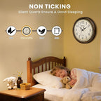 Geevon Retro Silent 18 Inch Wall Clock Non Ticking, Vintage Clock Quartz - Image 3