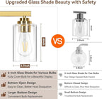 4-Light Bathroom Light Fixtures, Brushed Gold Vanity Lights, Classic Wall Lamp - Image 4